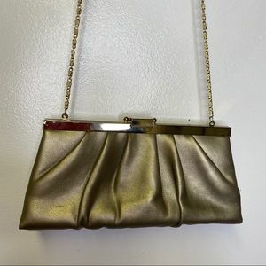 Gunne Sax Gold Leather Evening Bag Vintage 1960's
